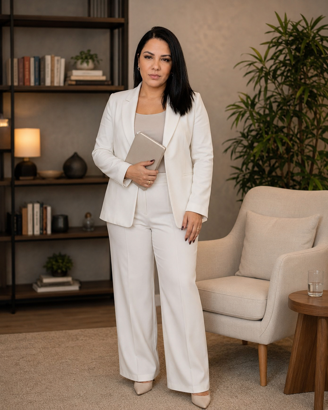 Dra. Nathy Pereira em ambiente acolhedor de atendimento